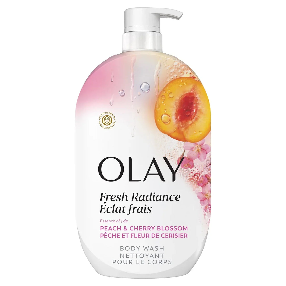 Olay Fresh Radiance Body Wash with Essence of Peach and Cherry Blossom, Vitamin B3 and Antioxidant Blend 35oz